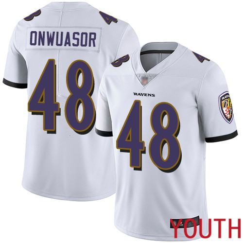 Baltimore Ravens Limited White Youth Patrick Onwuasor Road Jersey NFL Football #48 Vapor Untouchable